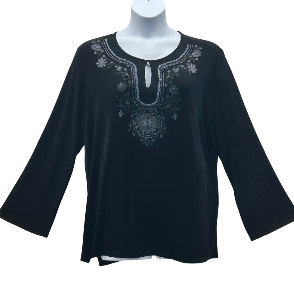 Citiknits Tunic Top‎ Black 1X